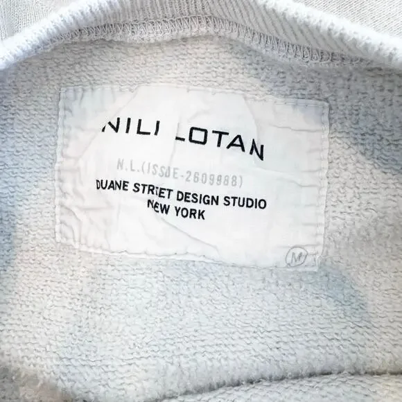 Nili Lotan Good Morning LA Pullover Sweatshirts Long Sleeve Cream Size M NWOT - Picture 7 of 8